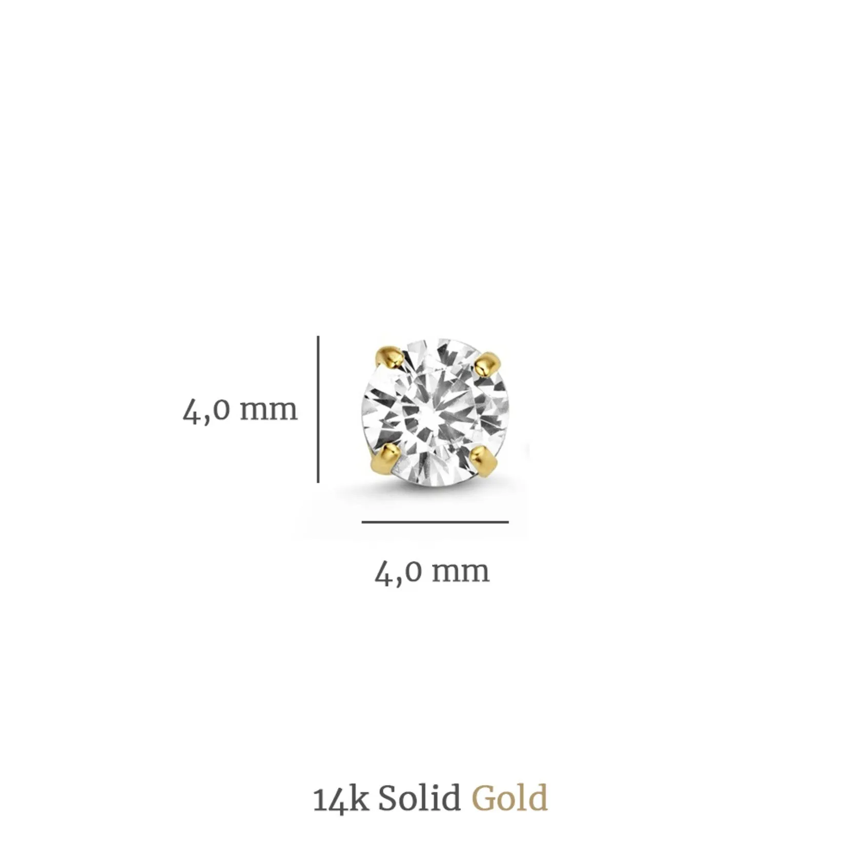 Cadeau d'Isabel 14 karat gold earring set with zirconia stones