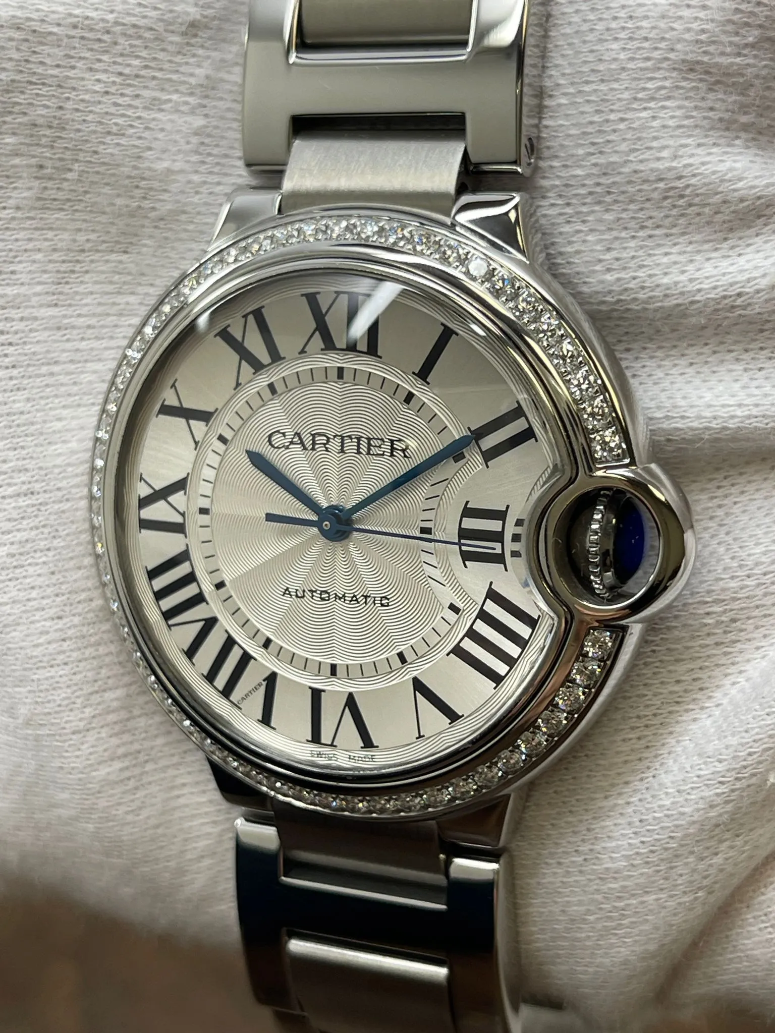 Cartier Ballon Bleu 36mm W4BB0017 White Roman Dial Automatic Women's Watch