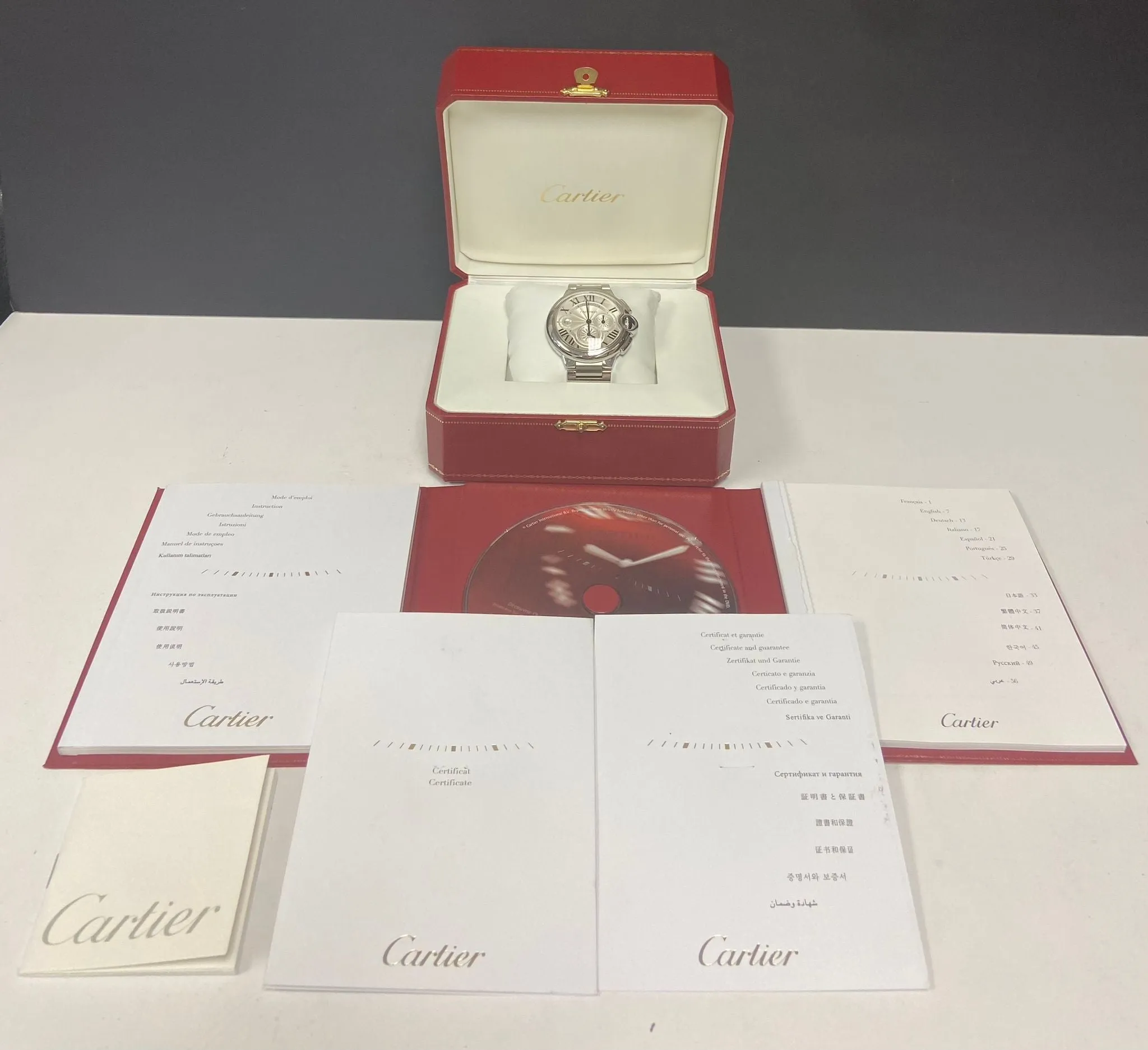 Cartier  Ballon Bleu XL Chronograph W6920002 Silver Dial Automatic Men's Watch