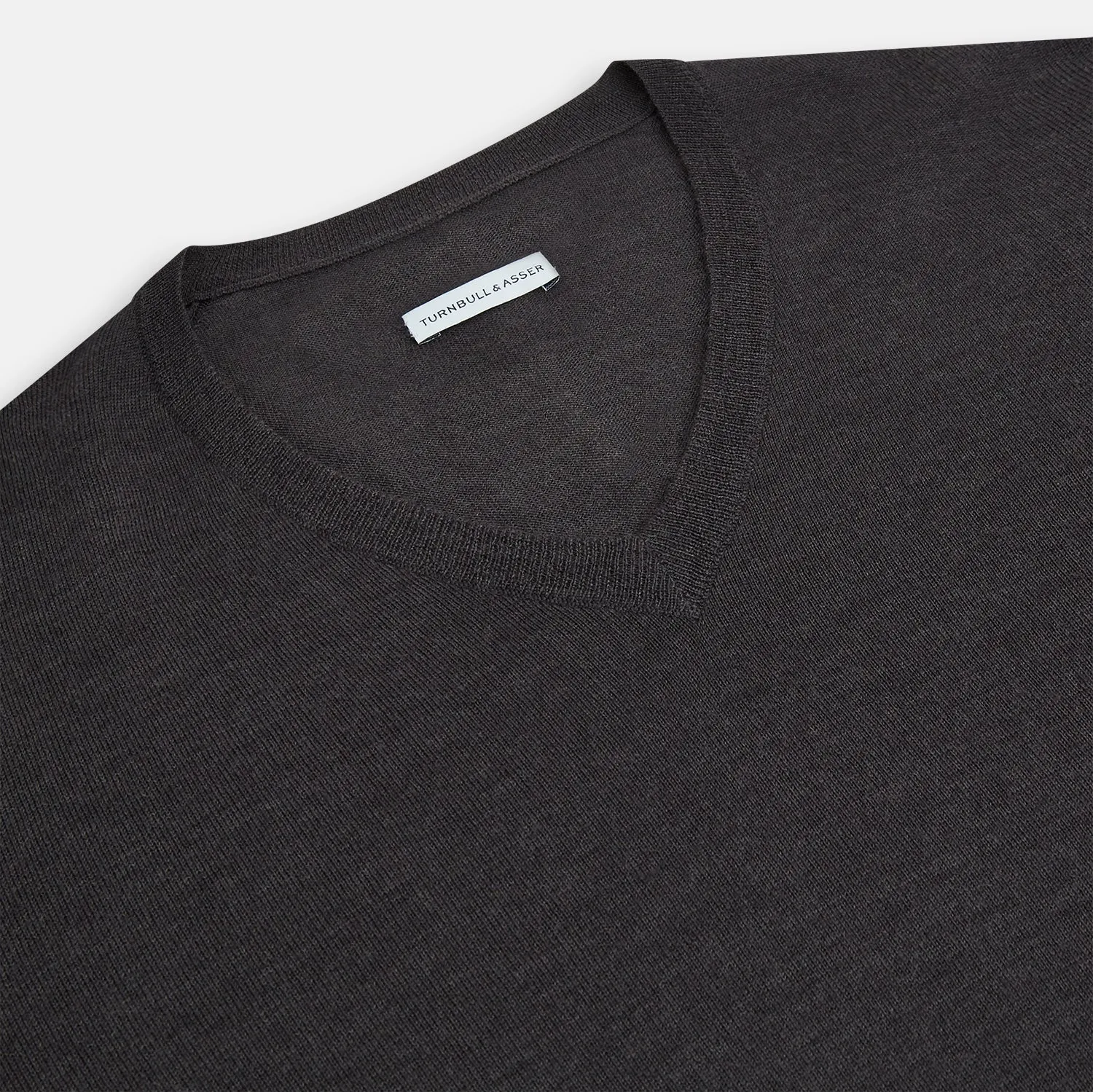 Charcoal Grey Merino V Neck Jumper