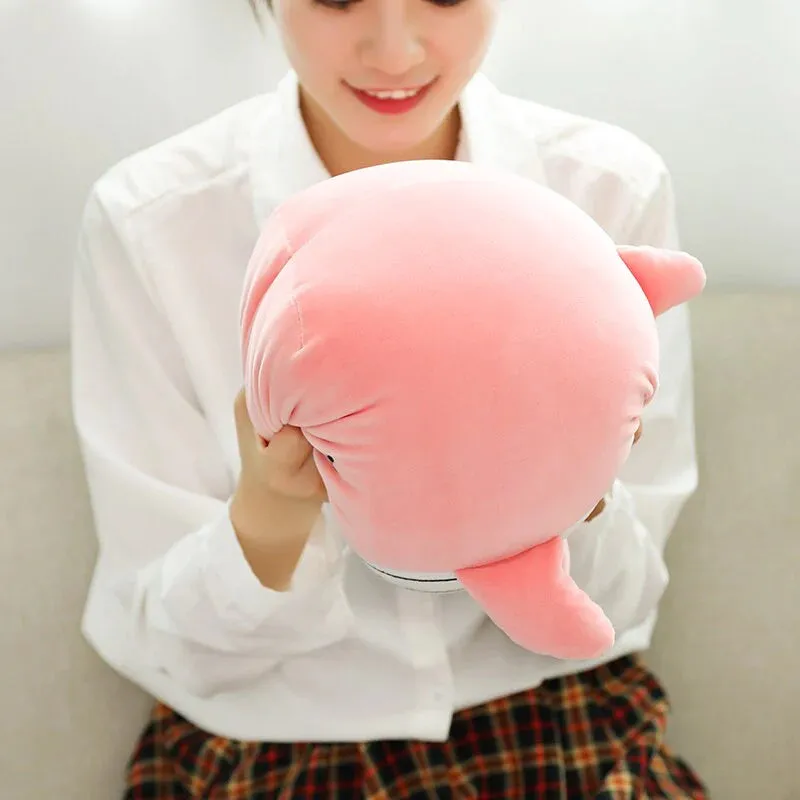 Cheerful Kawaii Chonky Plumpy Pink Blue Whale Stuffed Animals Plushies