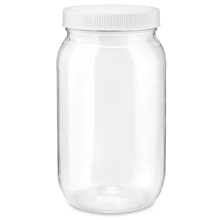 Clear PET Round Wide-Mouth Plastic Jars, 16 oz.