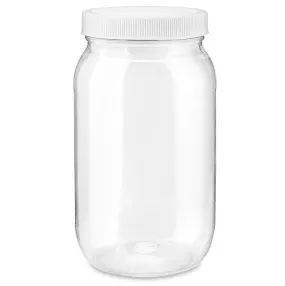 Clear PET Round Wide-Mouth Plastic Jars, 16 oz.