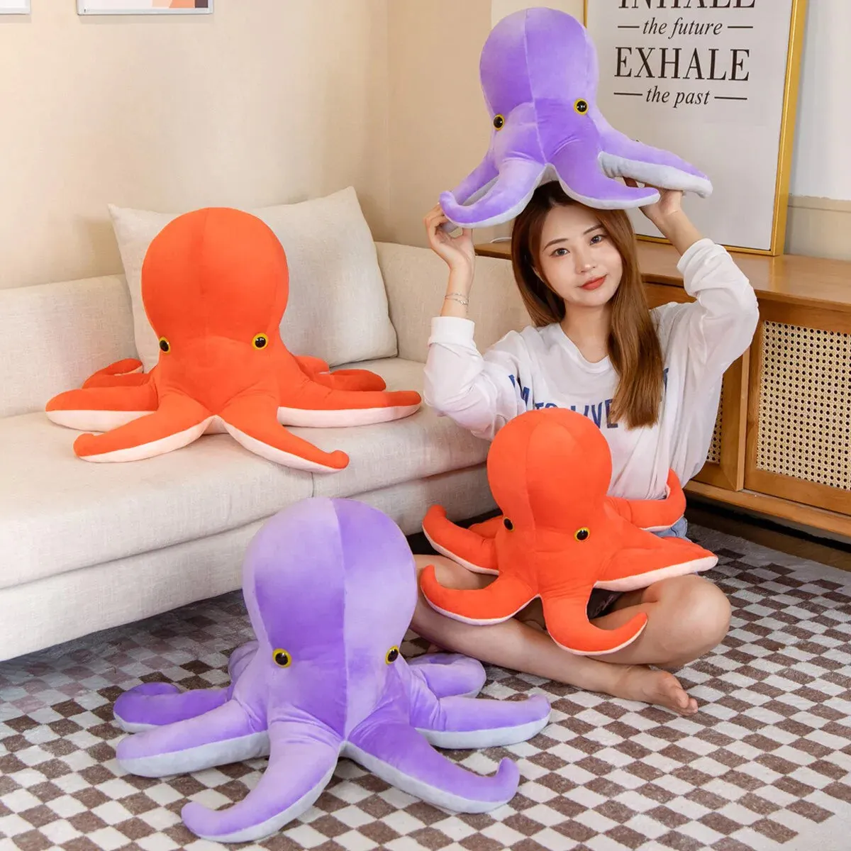 Colorful Kawaii Octopus Stuffed Animals Duo Plushies