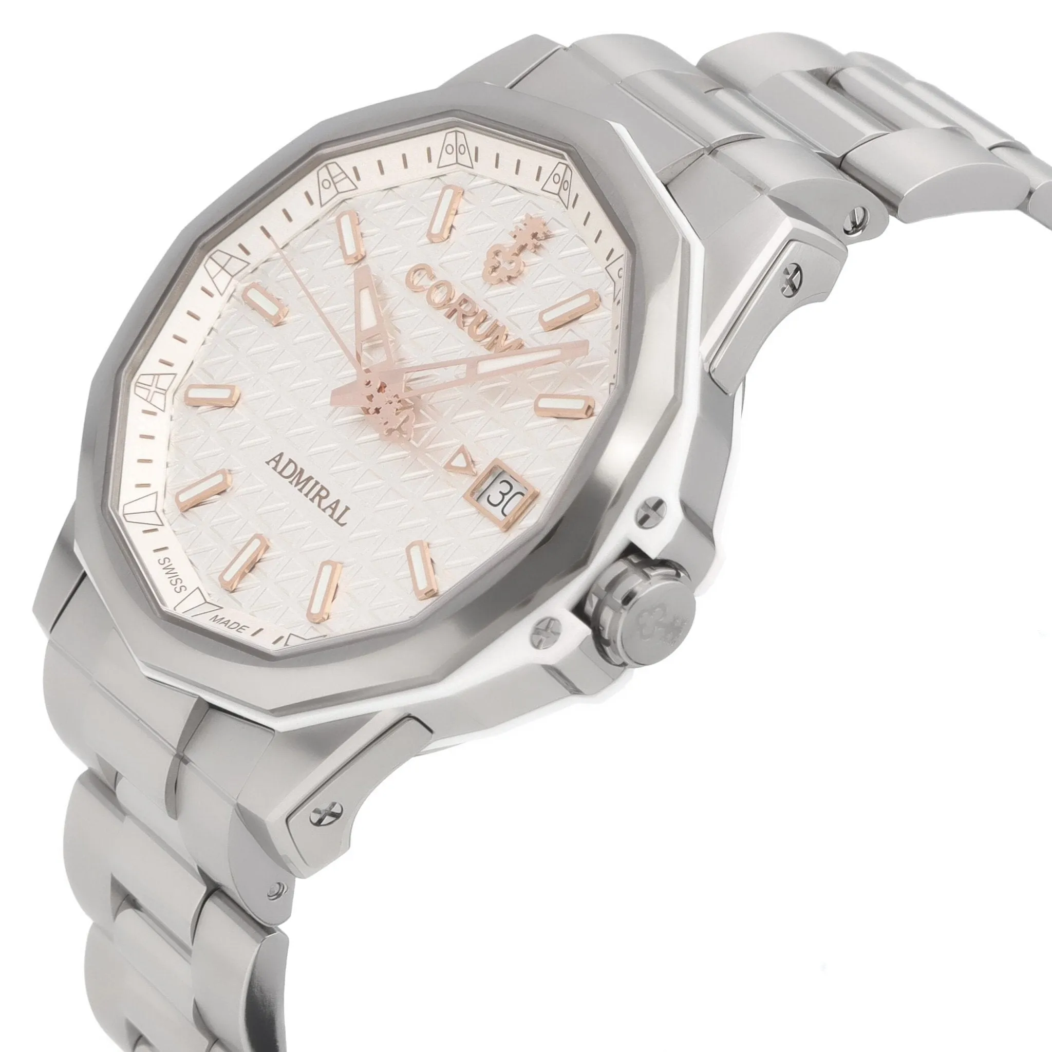 Corum Admiral 38 Automatic Titanium White Dial Date Unisex Watch 082.202.04/V800 AA25