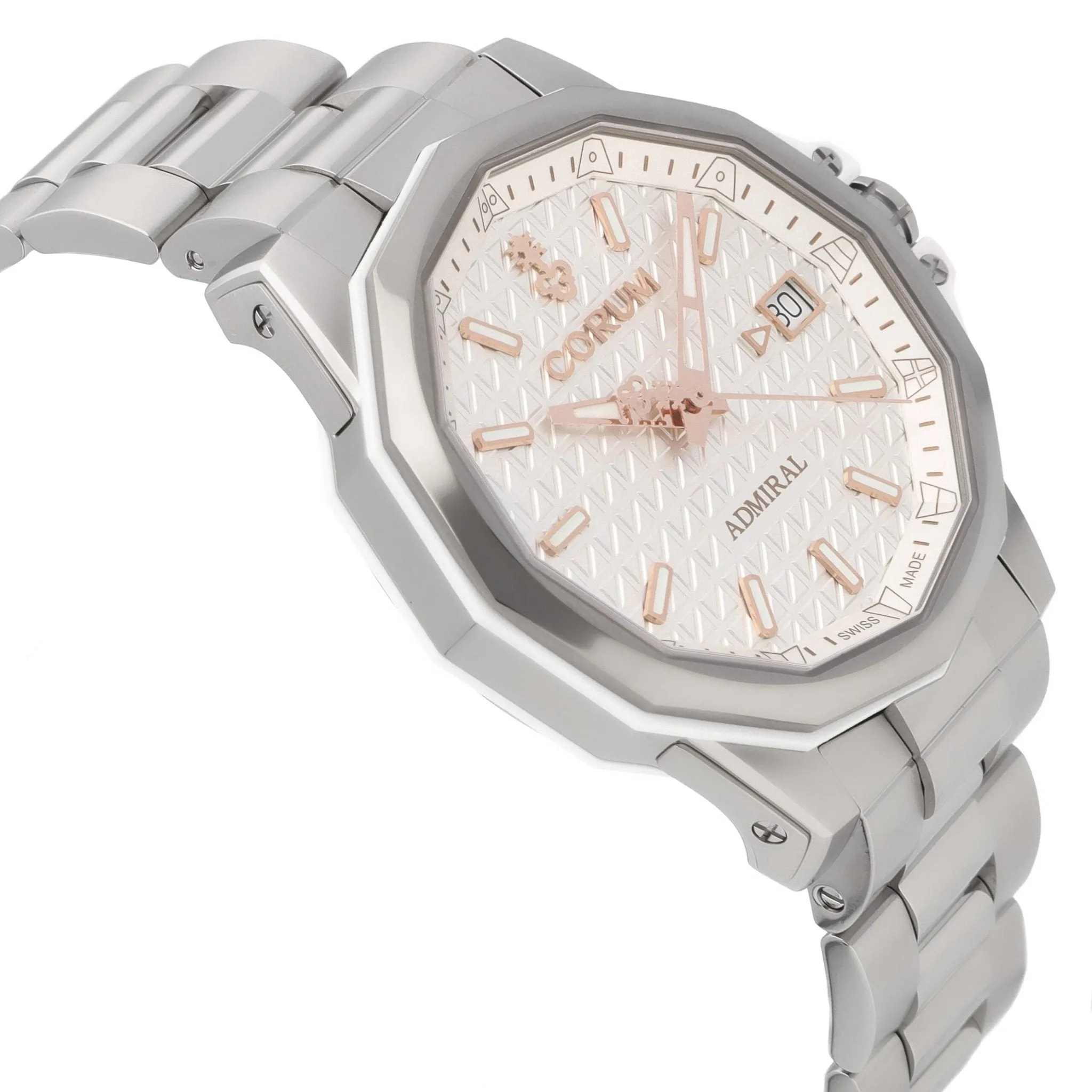 Corum Admiral 38 Automatic Titanium White Dial Date Unisex Watch 082.202.04/V800 AA25