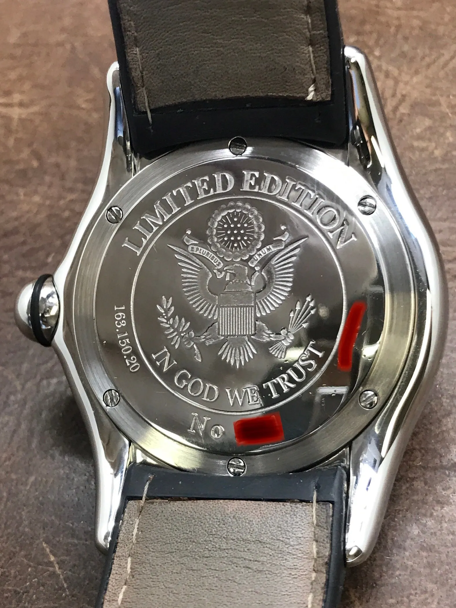 Corum Bubble US Flag Limited Edition 163.150.20 Black Dial Quartz Men's Watch