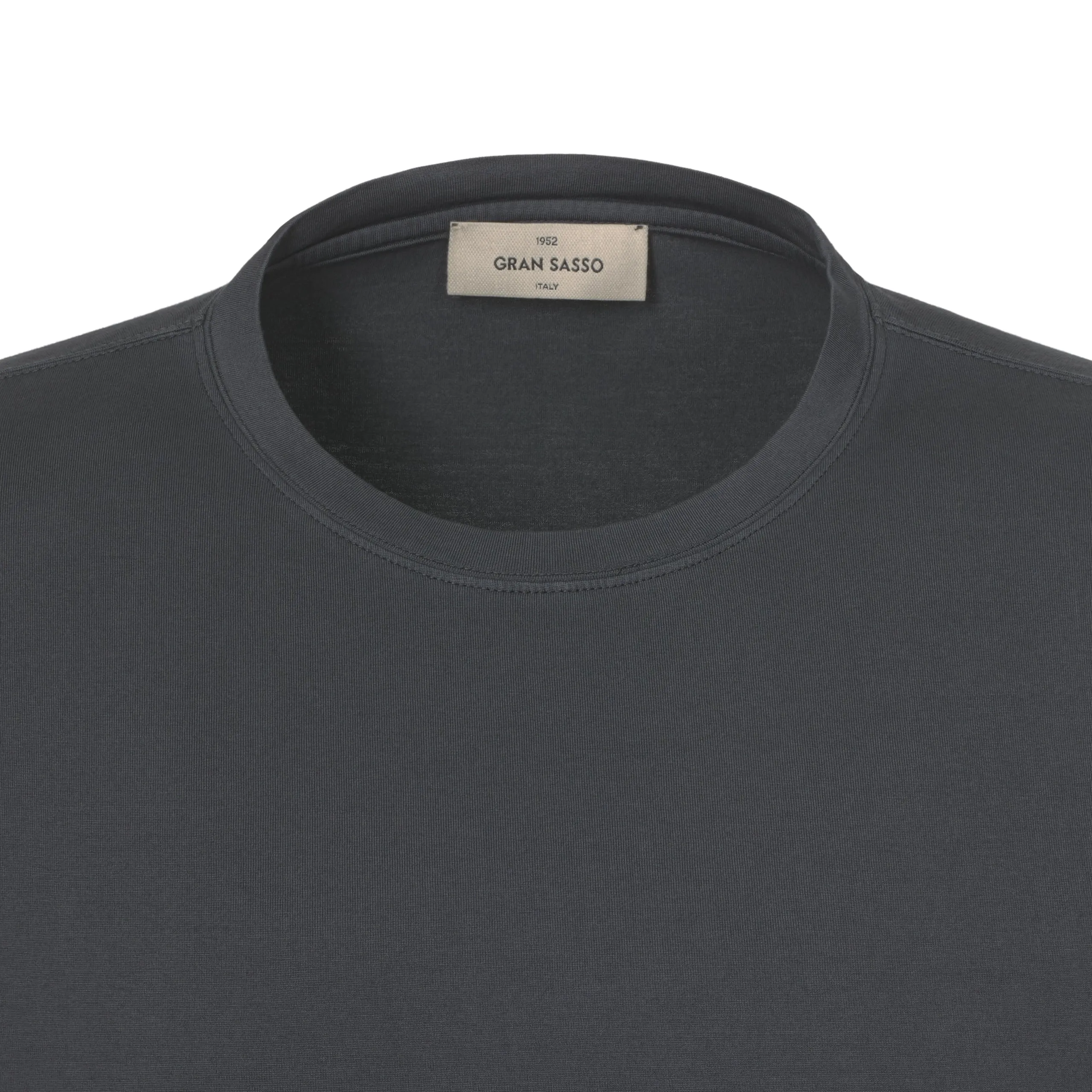 Cotton Crew-Neck T-Shirt in Charcoal Grey