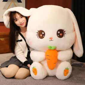 Cute Kawaii Bunny Plush Holding A Carrot