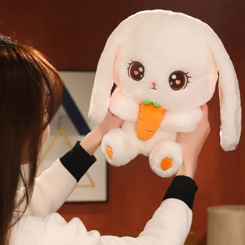 Cute Kawaii Bunny Plush Holding A Carrot