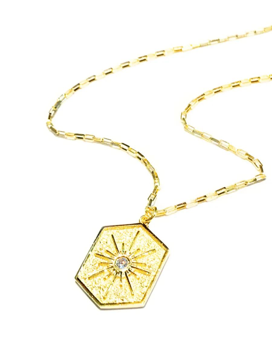 CZ Star Medallion Necklace