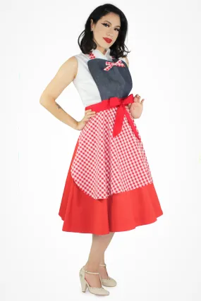 Denim Gingham Apron #ADG