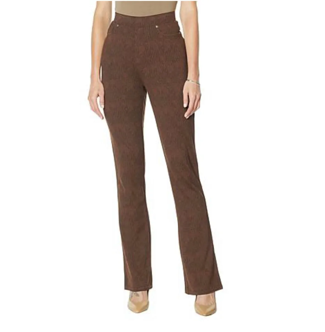 DG2 by Diane Gilman Pull-On Stretch Ponte Boot-Cut Pant, Size Petite Small