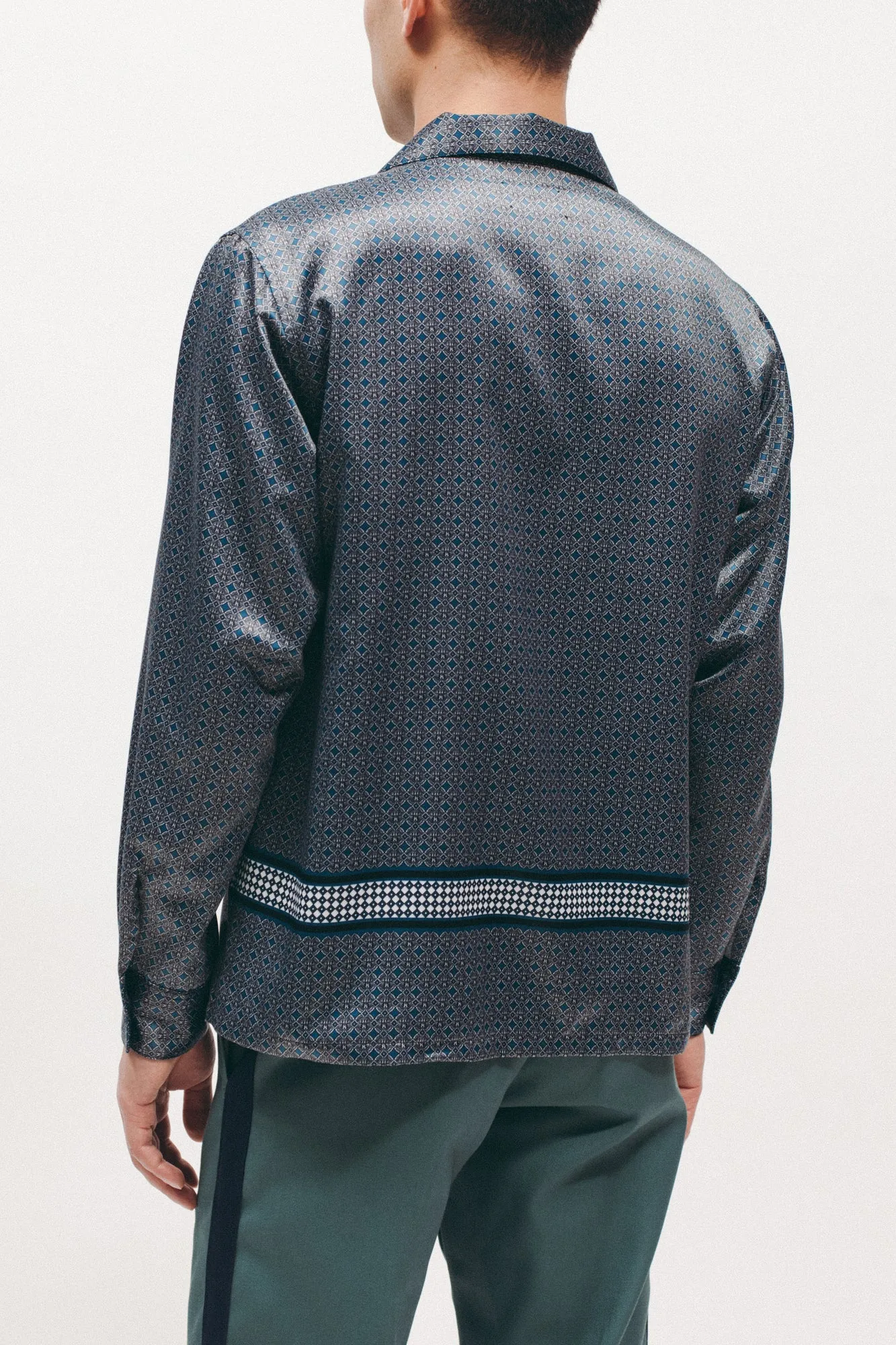 Diamond LS Rayon Shirt - Navy