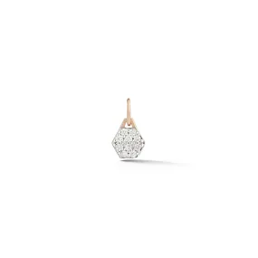 DORA 18K GOLD ALL DIAMOND MINI HEXAGON CHARM