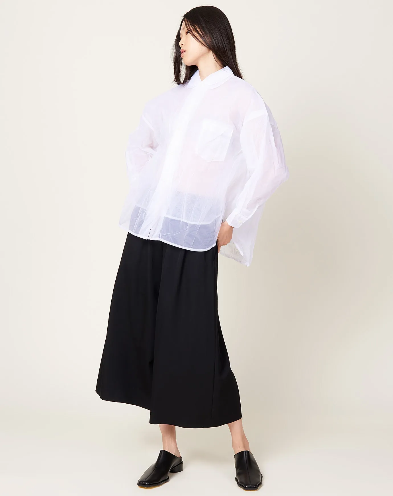 Double Layer Blouse in White