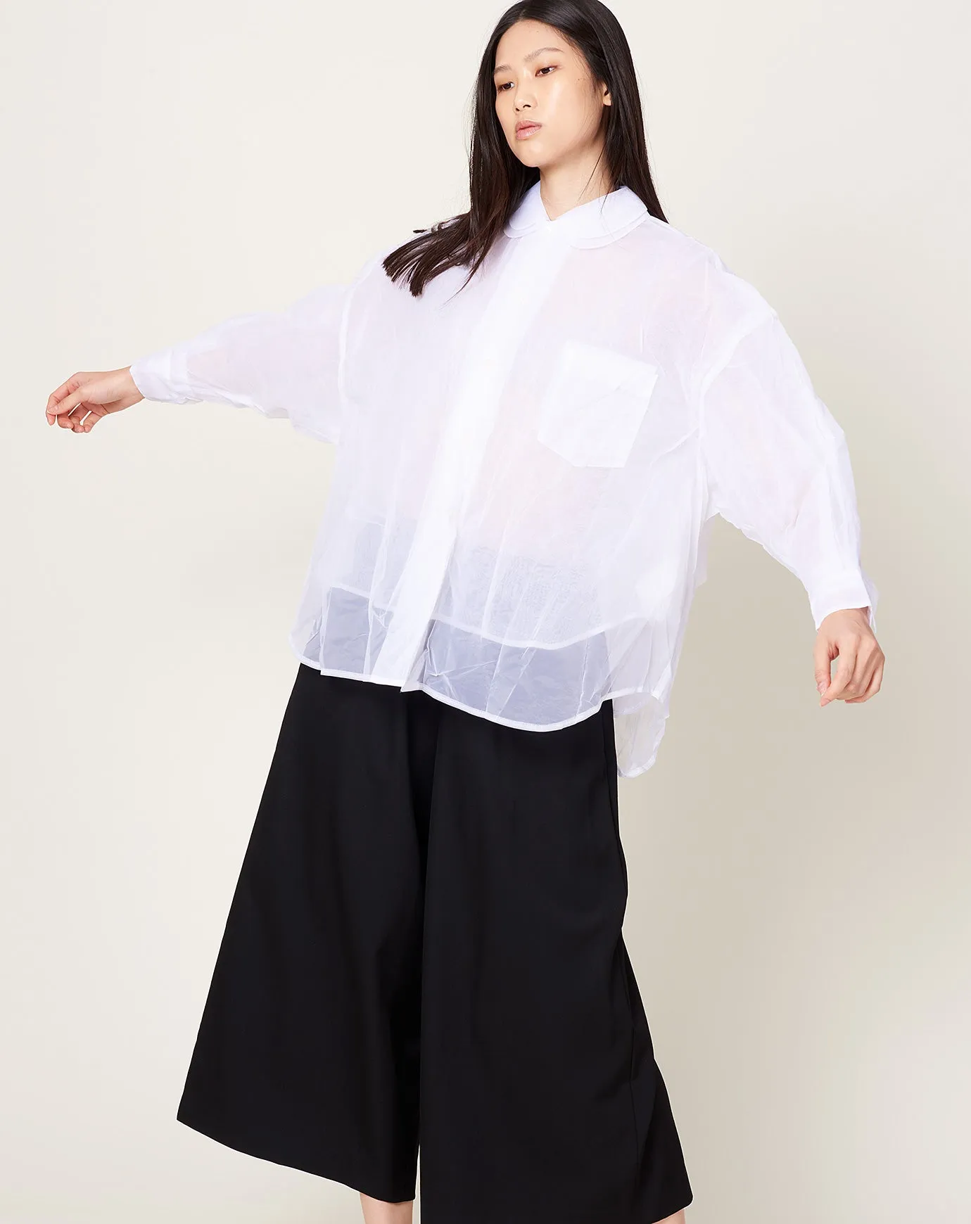 Double Layer Blouse in White