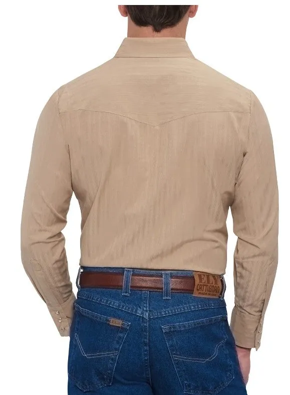 Ely & Walker Long Sleeve Solid Tone on Tone Beige Western Shirt 15201934-28