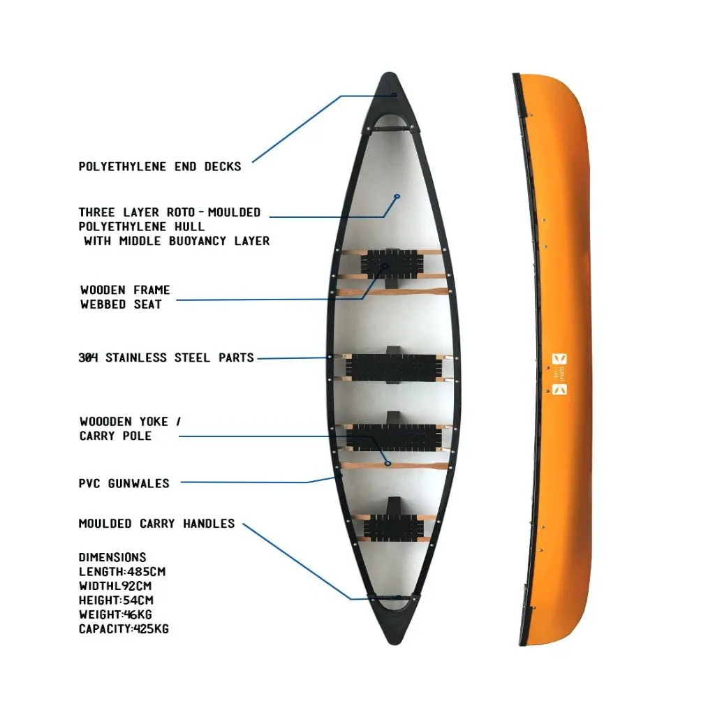 Escapade 400 - 4.85m 4-Person Canoe