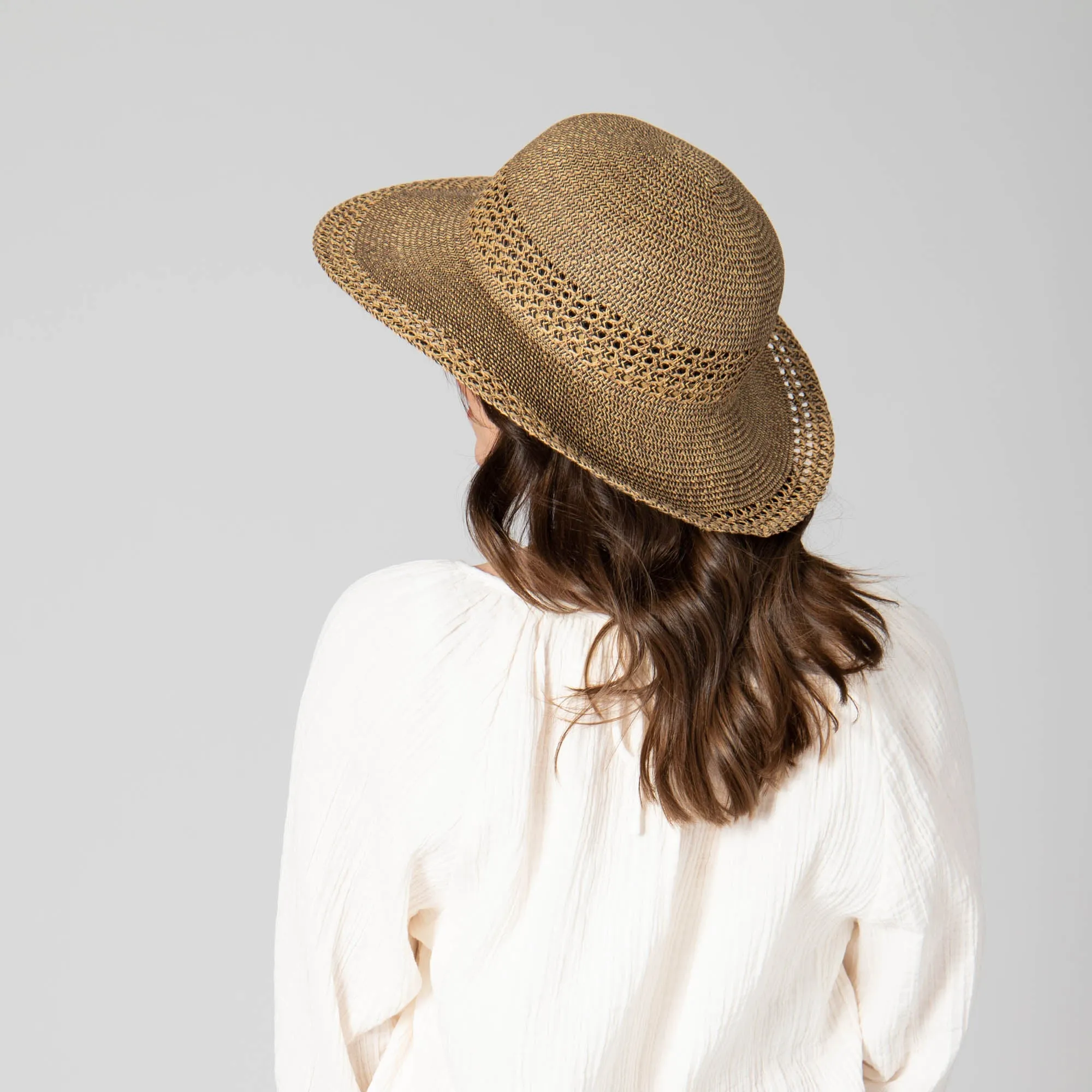 Everyday Sun Hat - Women's Sun Hat W/ Open Weave Stripes