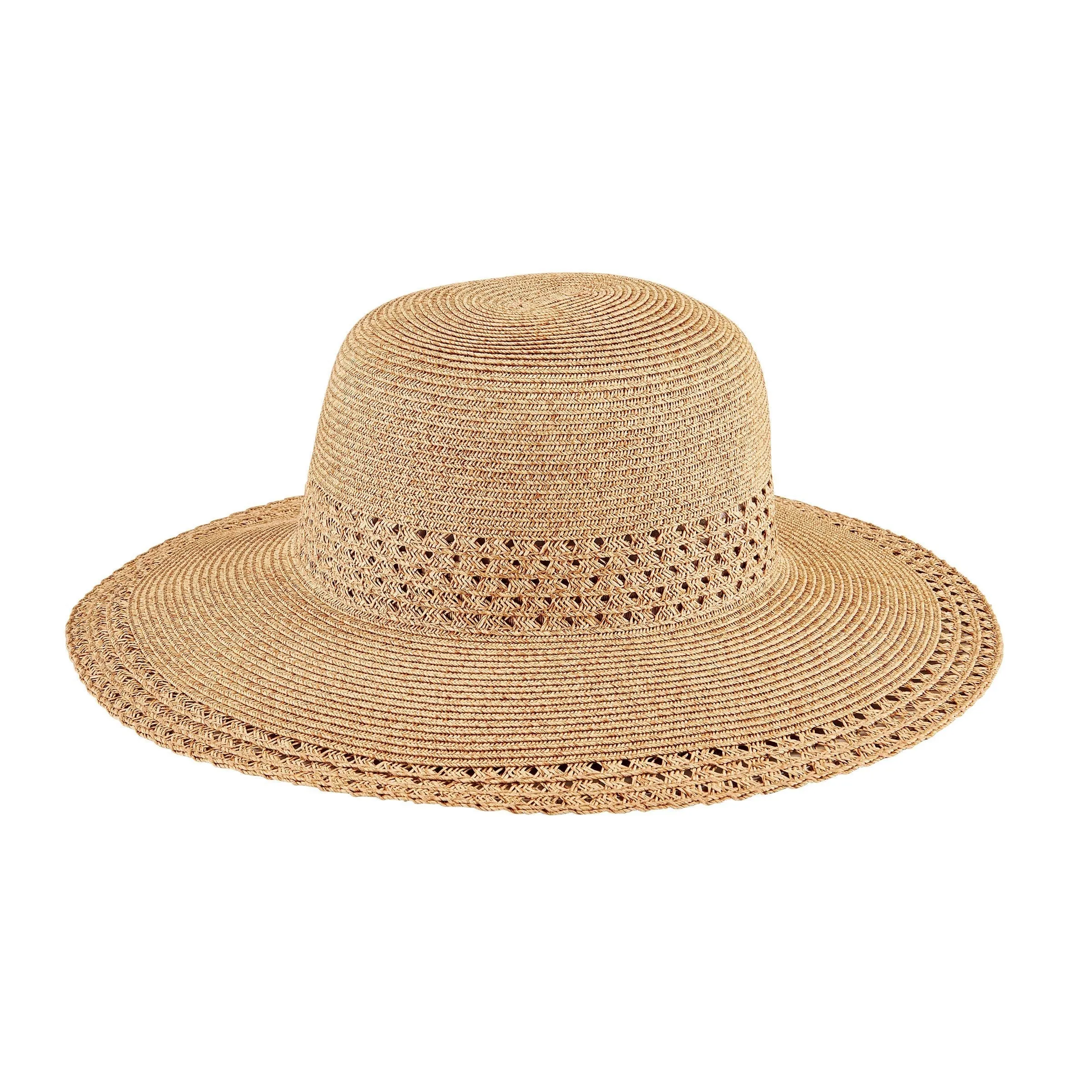 Everyday Sun Hat - Women's Sun Hat W/ Open Weave Stripes