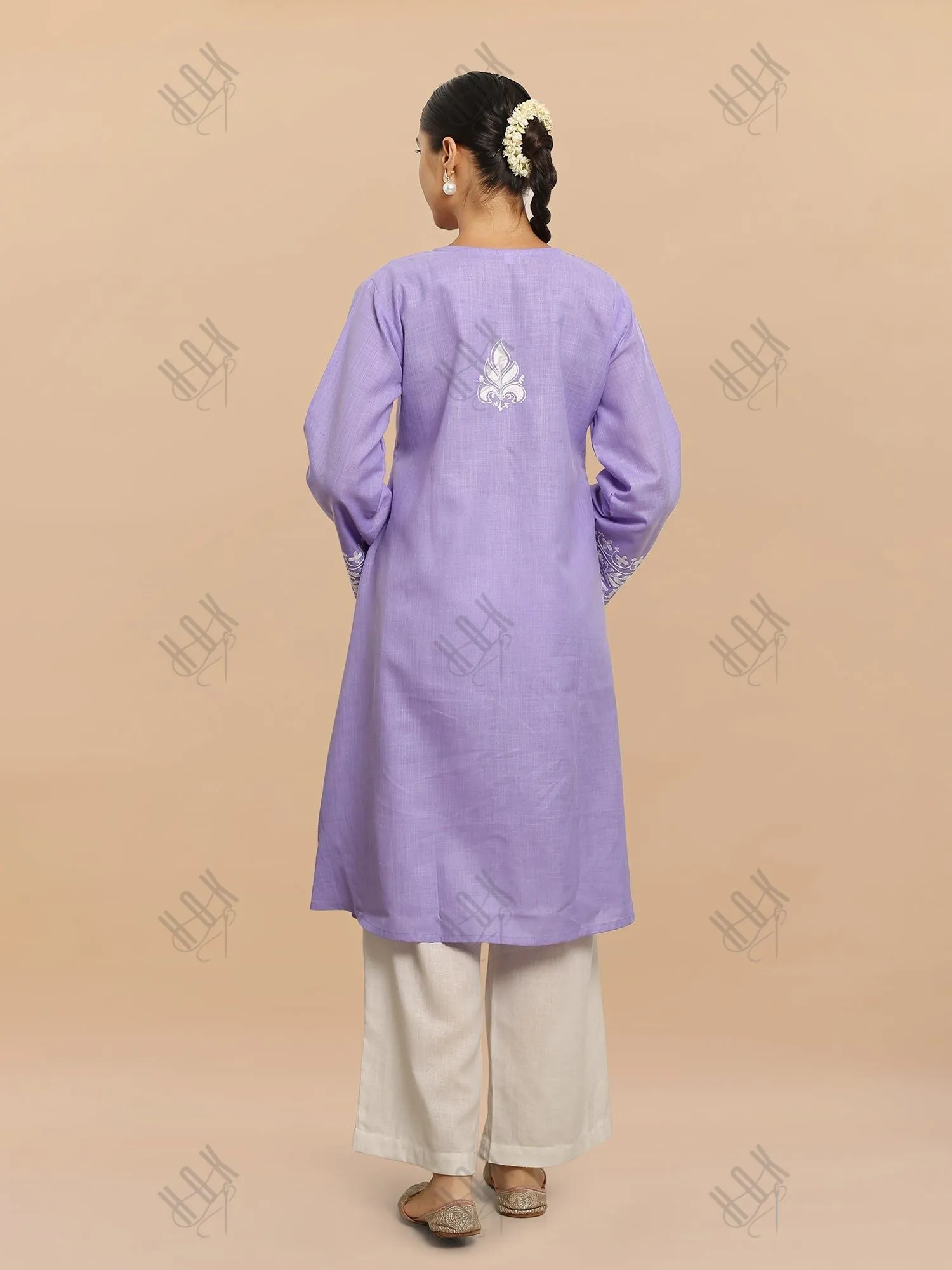 Falak Kashmiri Long Kurta  - Lavender