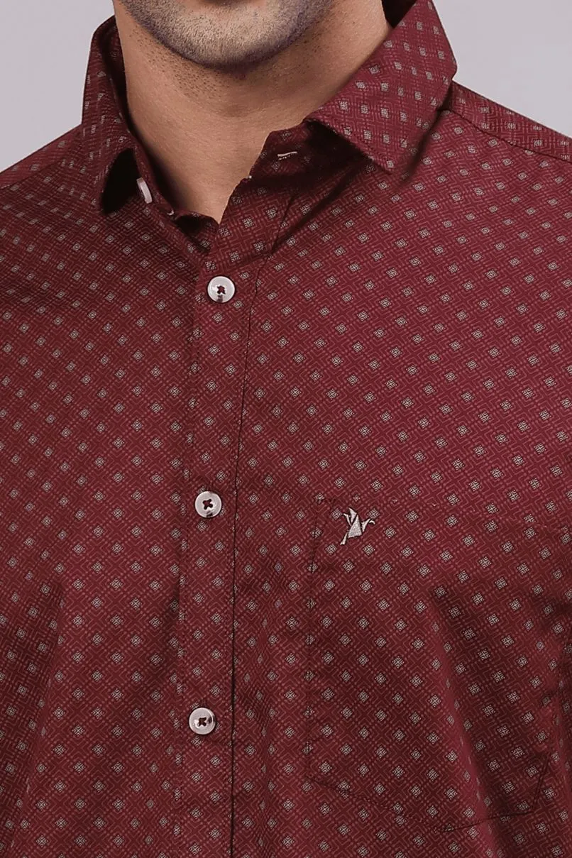 FATHER & SON - Maroon Red Print