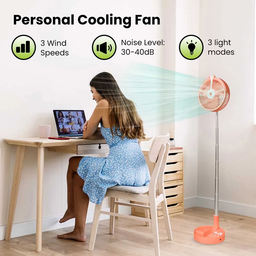 Folding Portable Mini Fan - Night Light