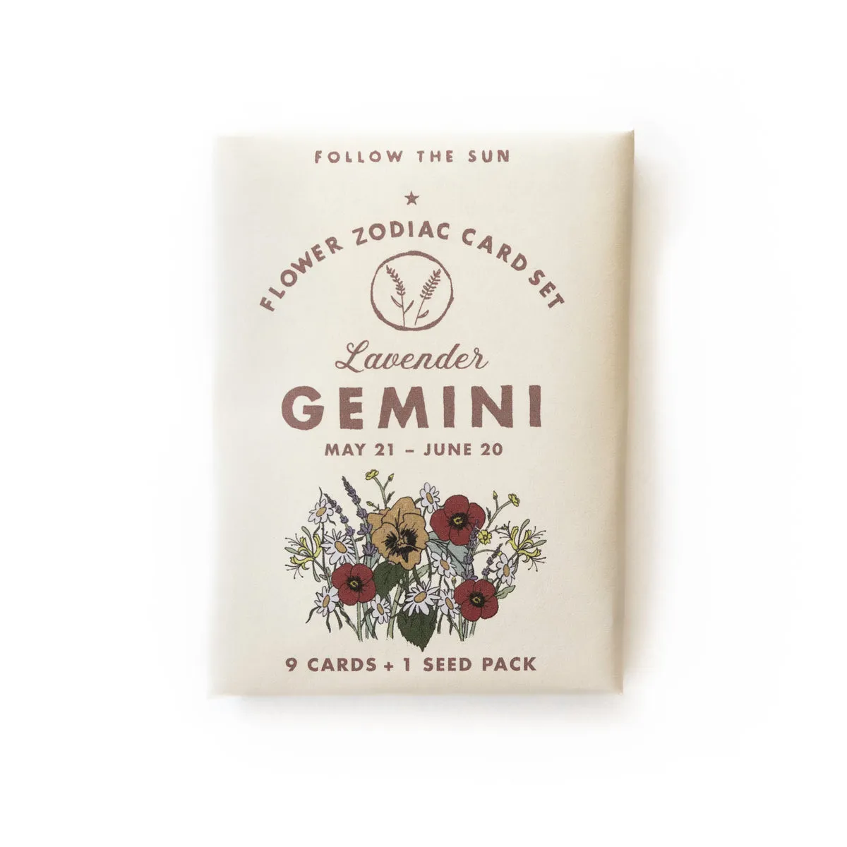 GEMINI (MAY 21 - JUNE 20) FLOWER ZODIAC STICKER CARD SET