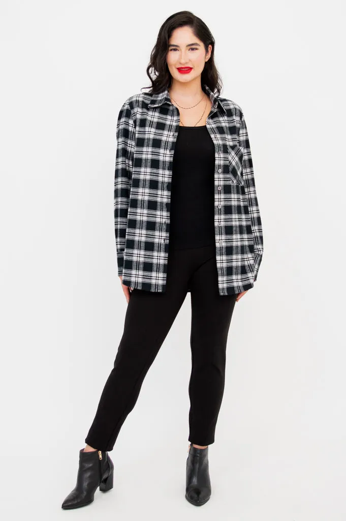 Georgia Top, Basalt Plaid, Cotton