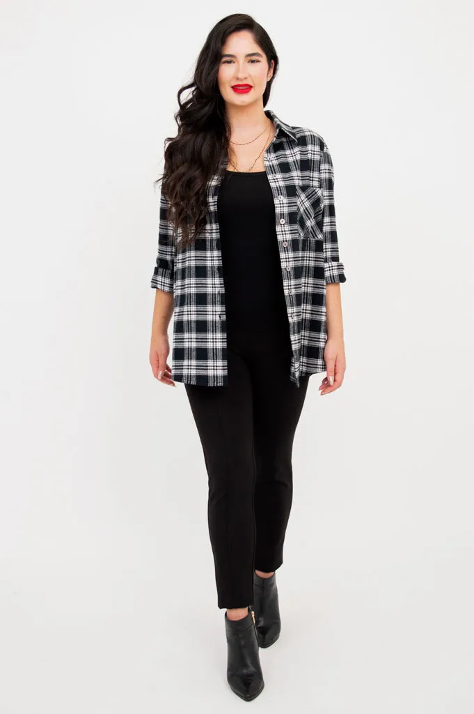 Georgia Top, Basalt Plaid, Cotton