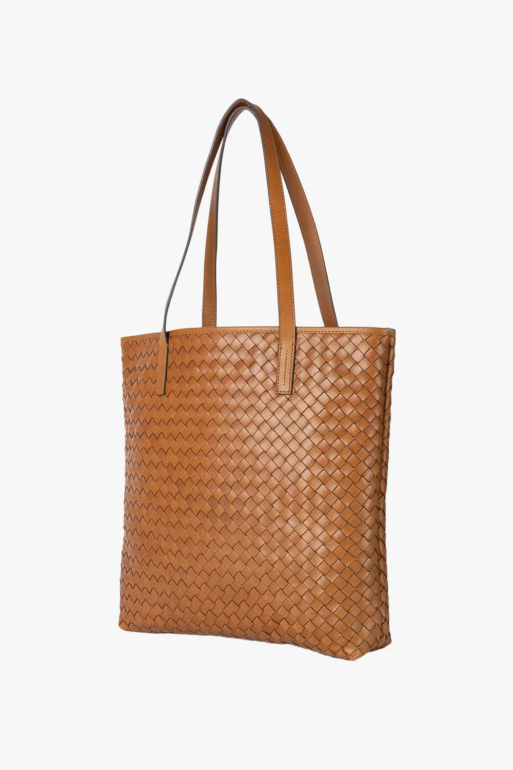 Georgia Woven Shopper Cognac Classic Leather