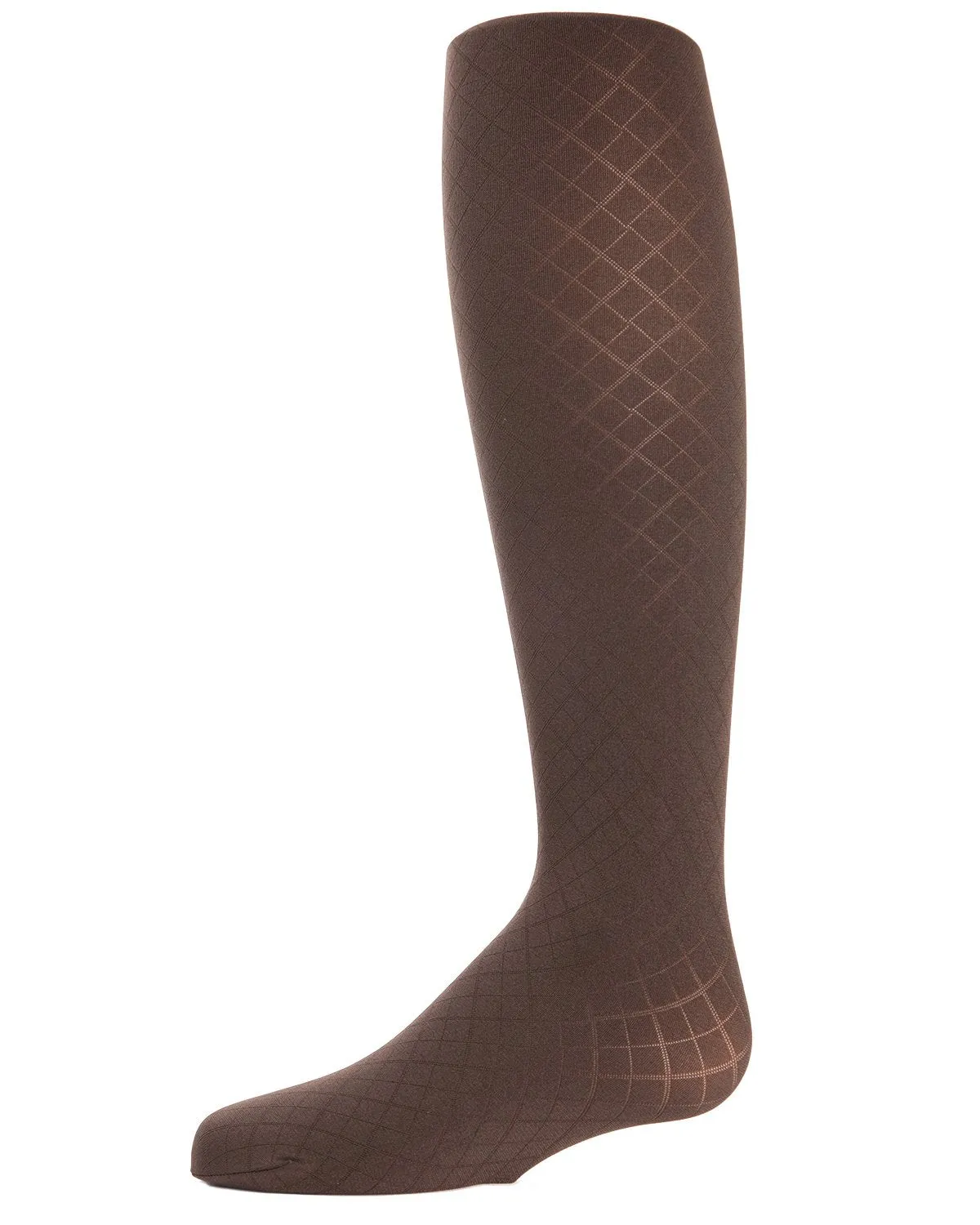 Girls' Double Diamond Opaque Nylon Tights