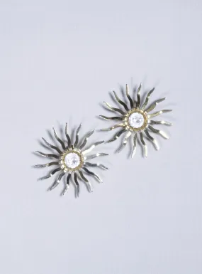 Gold Sun Clip-on Earrings