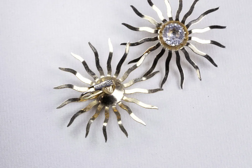 Gold Sun Clip-on Earrings