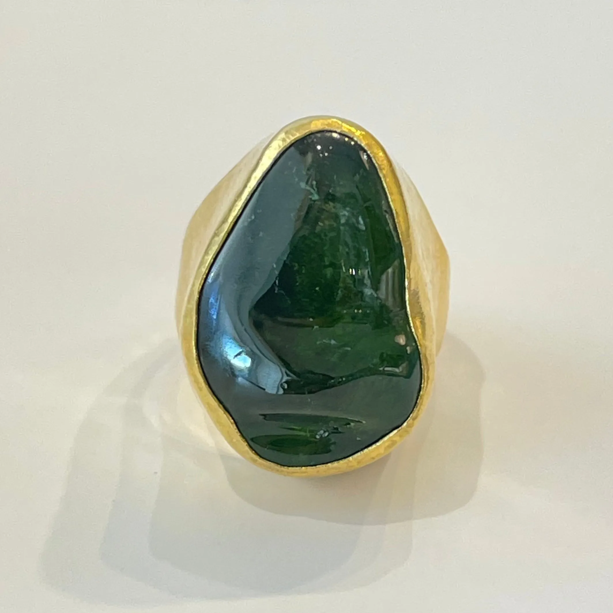 Green Tourmaline Tibetan Ring