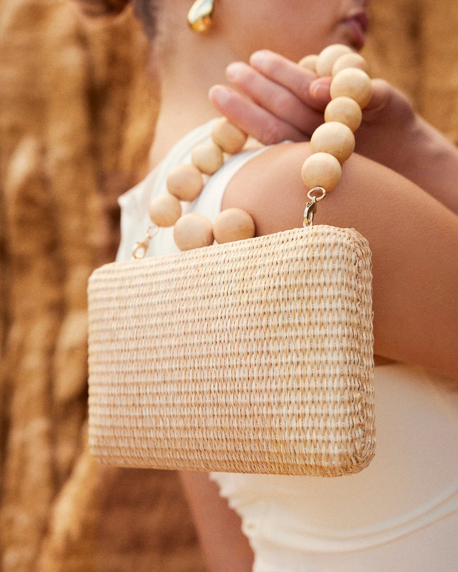 HARLING CLUTCH NATURAL RAFFIA