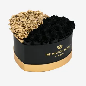 Heart Black Box | Gold & Black Roses | Half & Half