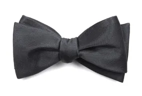 Herringbone Vow Charcoal Bow Tie