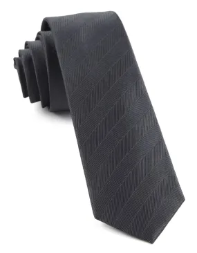 Herringbone Vow Charcoal Tie