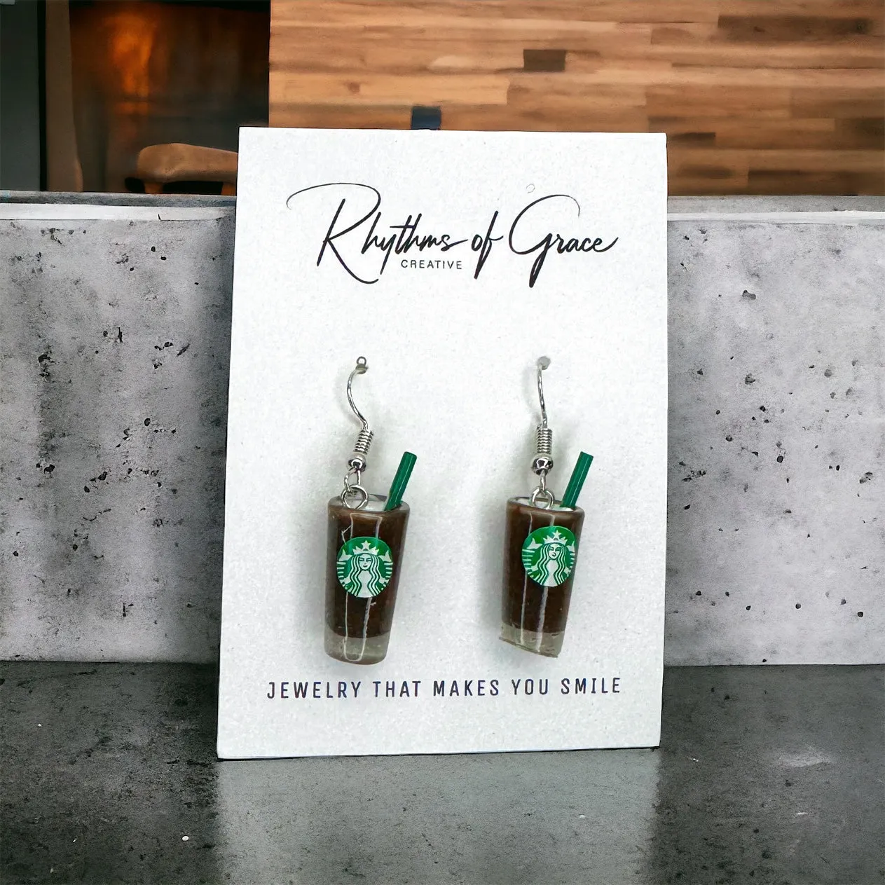 Iced Coffee Earrings - Caffeine Addict, Coffee Accessories, Cup of Coffee, Cold Brew, Teacher Earrings, Coffee Cup