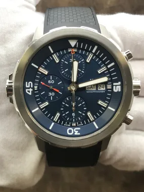 IWC Aquatimer Chronograph Cousteau IW376805 Blue Dial Automatic Men's Watch