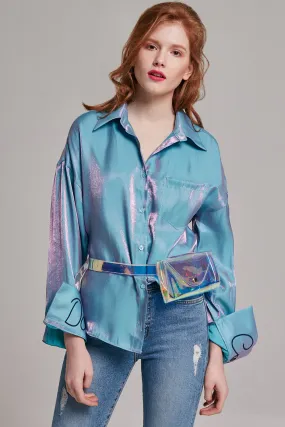 Jacqueline Iridescent Button-up Blouse