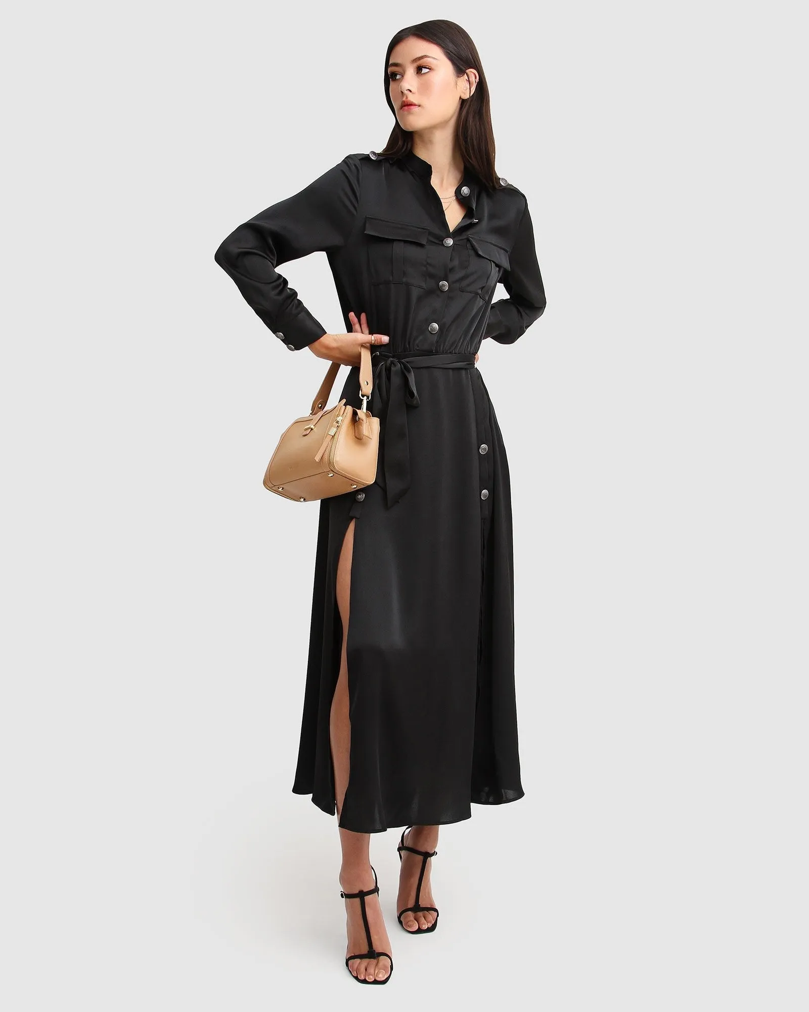 Lover To Lover Maxi Shirt Dress - Black