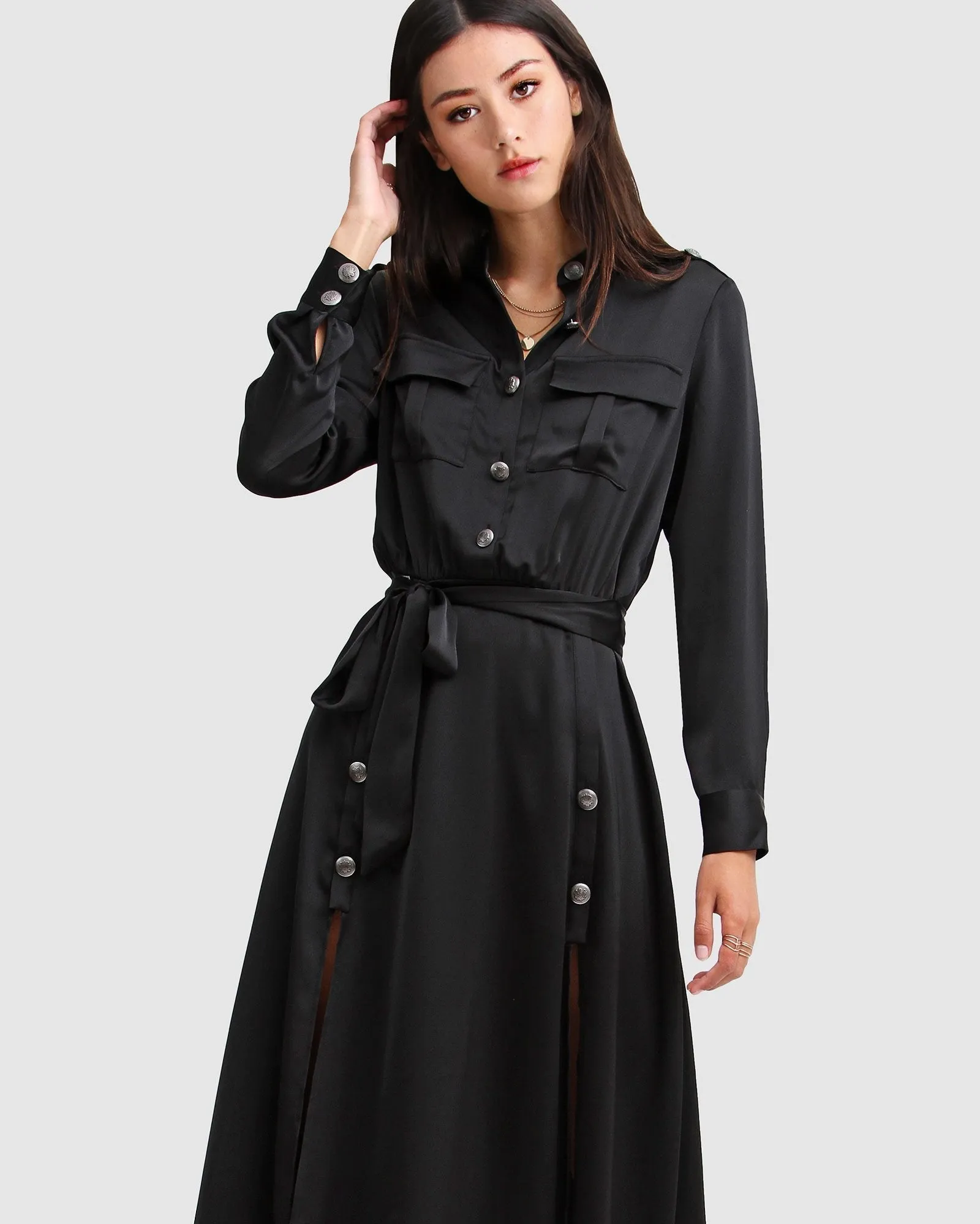 Lover To Lover Maxi Shirt Dress - Black