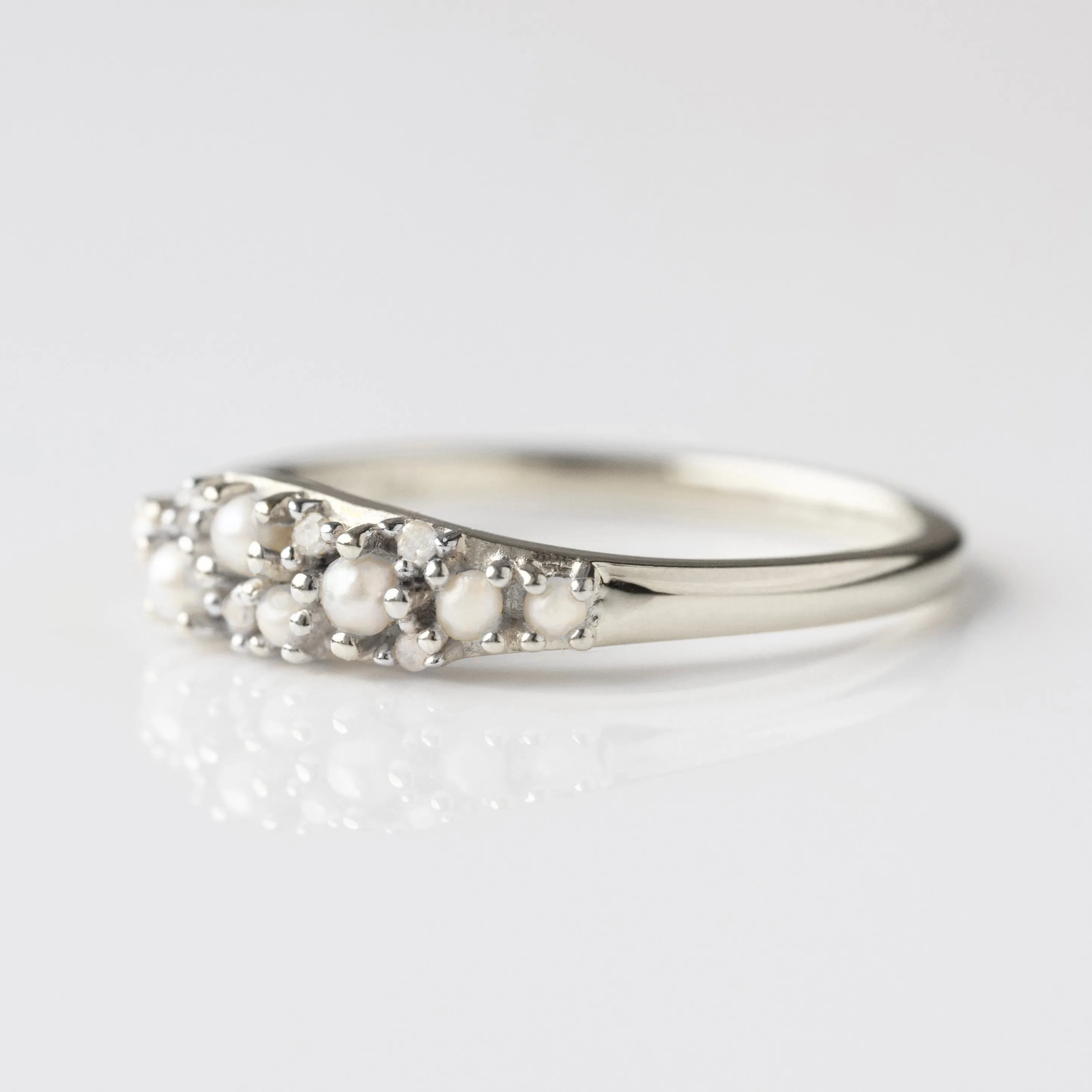 Madeline Pearl and Diamond Scatter Ring