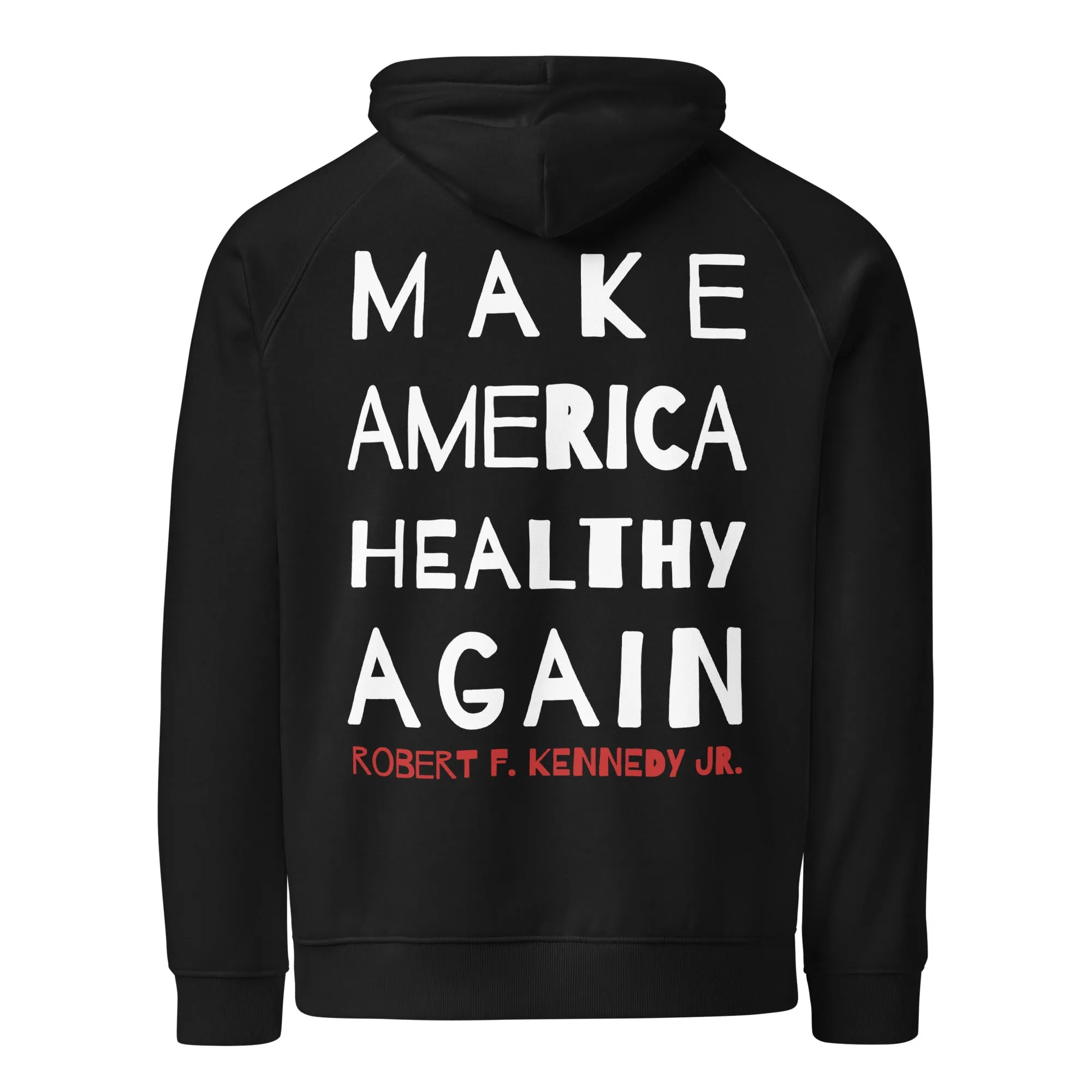 Make America Healthy Again II Back Unisex Eco Raglan Hoodie