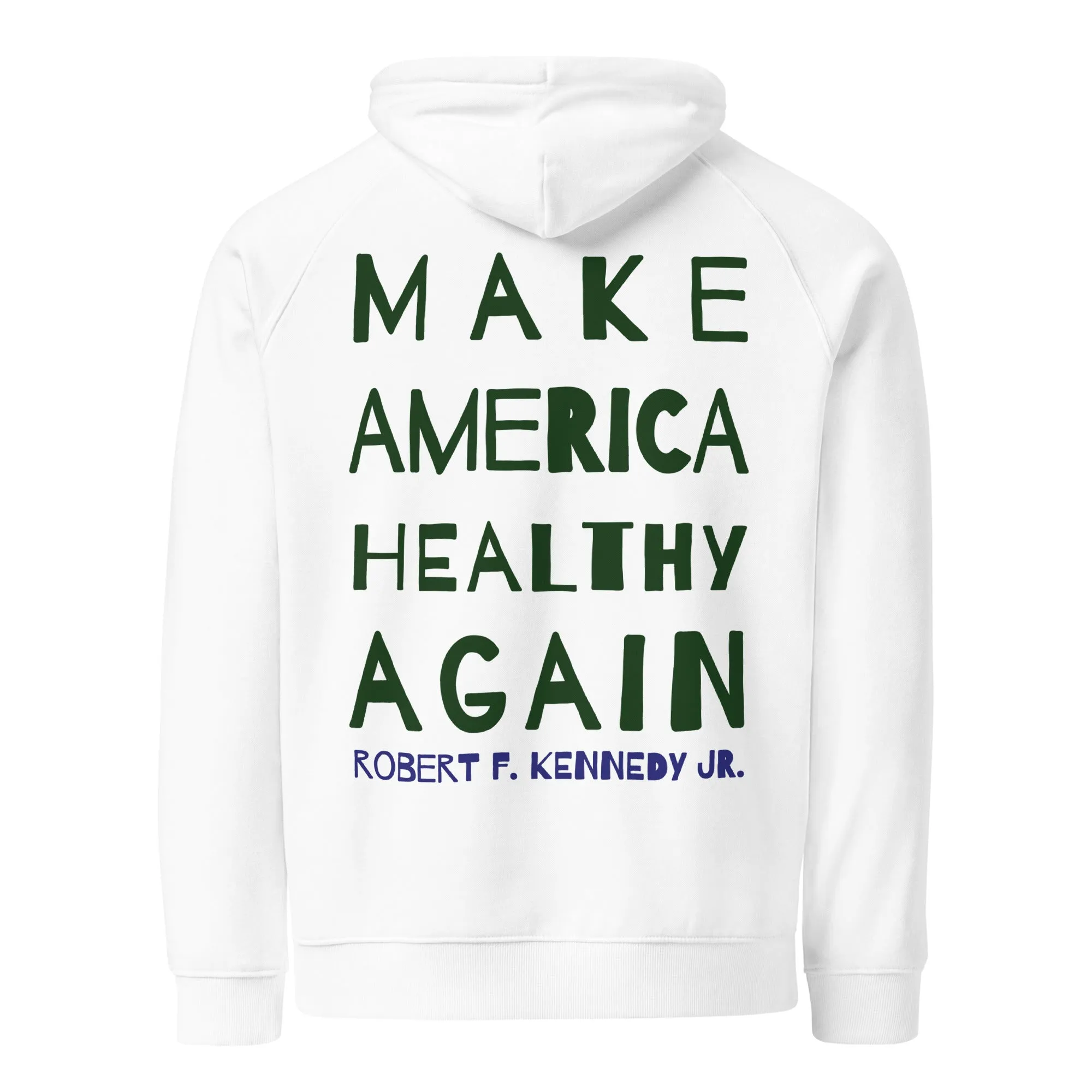 Make America Healthy Again II Back Unisex Eco Raglan Hoodie