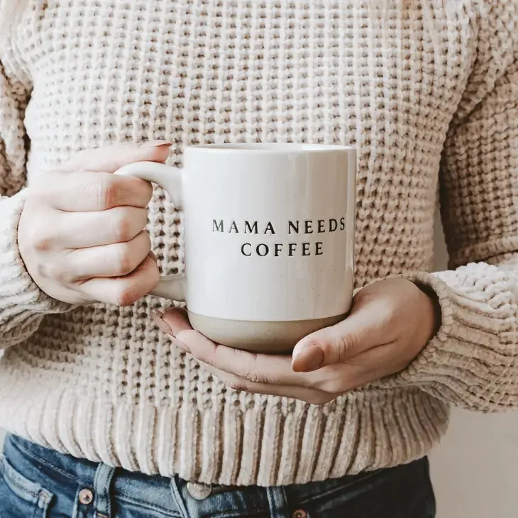 Mama Needs Coffee Stoneware Coffee Mug (FINAL SALE)