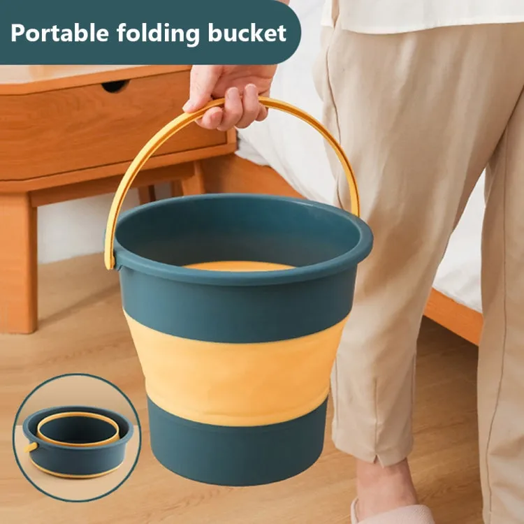 Medium 10L Folding Thickened Portable Plastic Bucket Outdoor Fishing Barrel Car Travel Wash Barrel